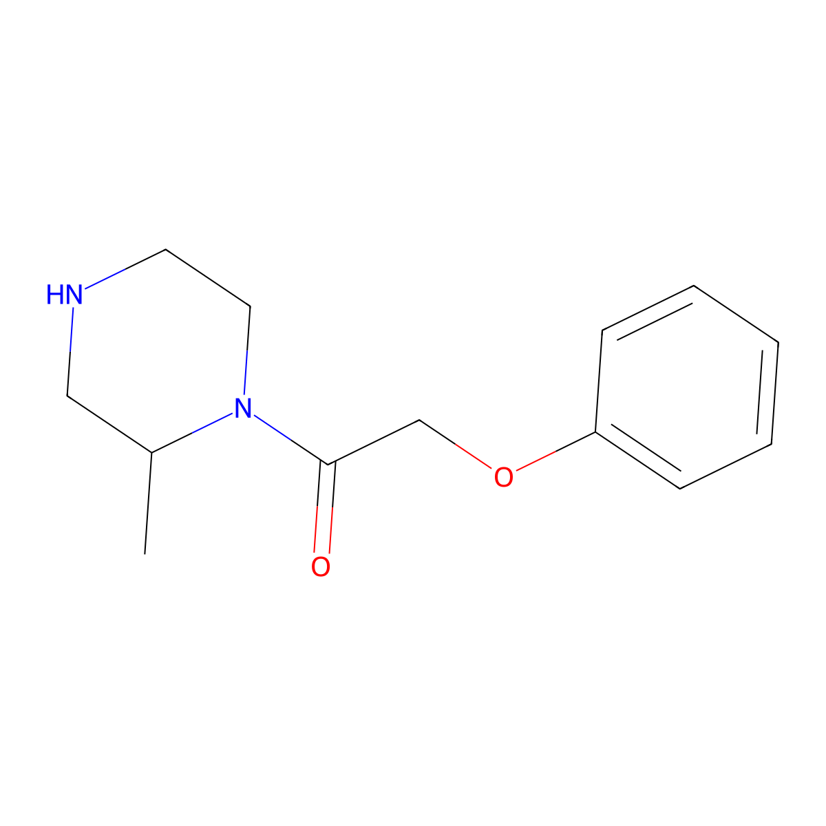 1-(2-Methylpiperazin-1-yl)-2-phenoxyethan-1-one molecular structure, CAS 1240577-38-1