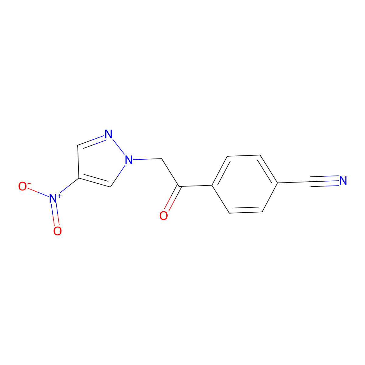 4-[2-(4-Nitro-1H-pyrazol-1-yl)acetyl]benzonitrile molecular structure, CAS 1240577-47-2