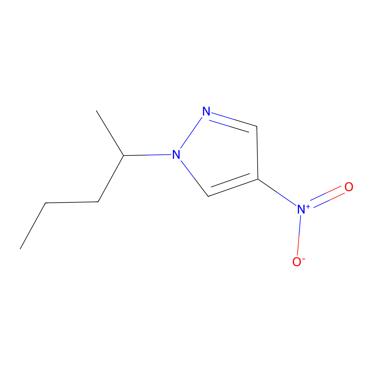 4-Nitro-1-(pentan-2-yl)-1H-pyrazole molecular structure, CAS 1240577-56-3