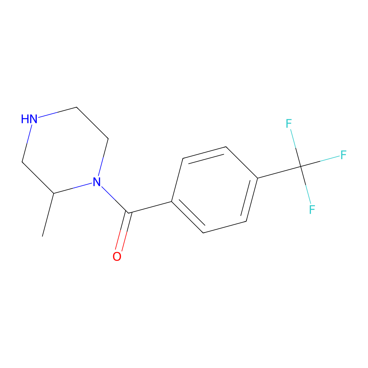 2-Methyl-1-[4-(trifluoromethyl)benzoyl]piperazine molecular structure, CAS 1240577-75-6