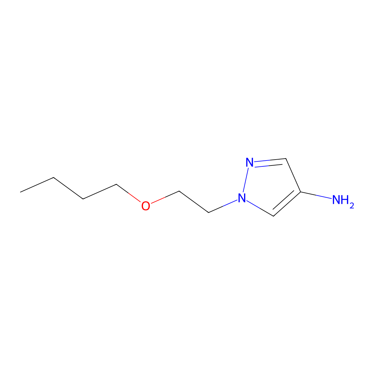 1-(2-Butoxyethyl)-1h-pyrazol-4-amine molecular structure, CAS 1240578-05-5