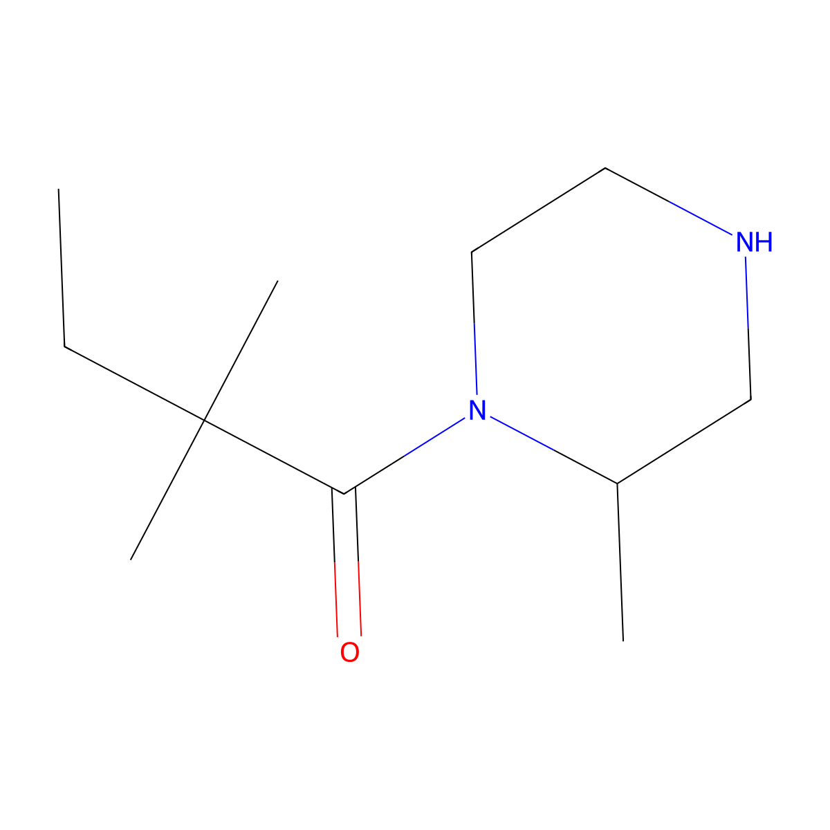 2,2-Dimethyl-1-(2-methylpiperazin-1-yl)butan-1-one molecular structure, CAS 1240578-06-6