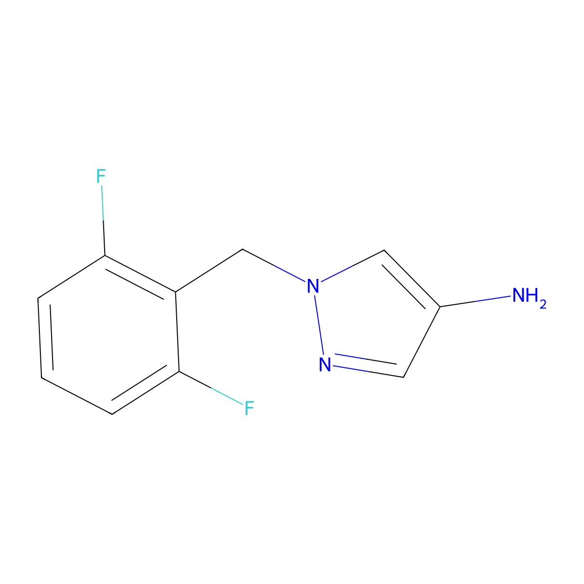 1-[(2,6-Difluorophenyl)methyl]-1H-pyrazol-4-amine molecular structure, CAS 1240578-07-7