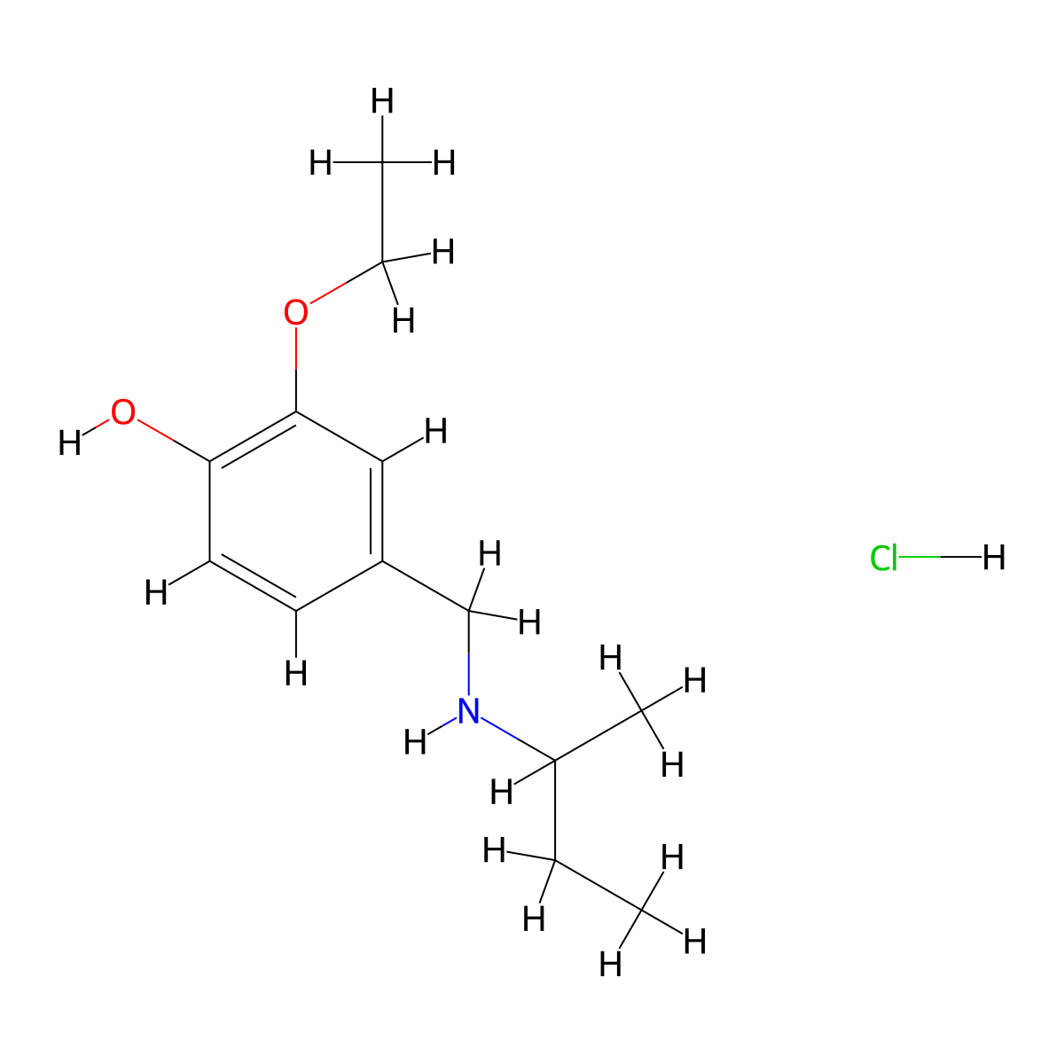 4-{[(Butan-2-yl)amino]methyl}-2-ethoxyphenol hydrochloride molecular structure, CAS 1240578-22-6