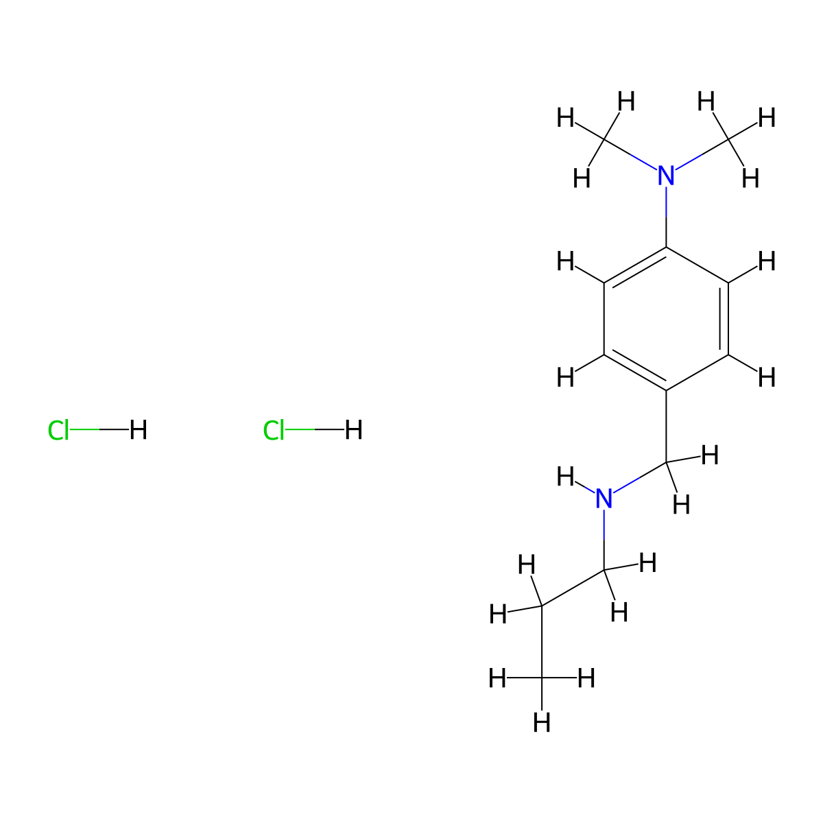 N,N-Dimethyl-4-[(propylamino)methyl]aniline dihydrochloride molecular structure, CAS 1240578-26-0