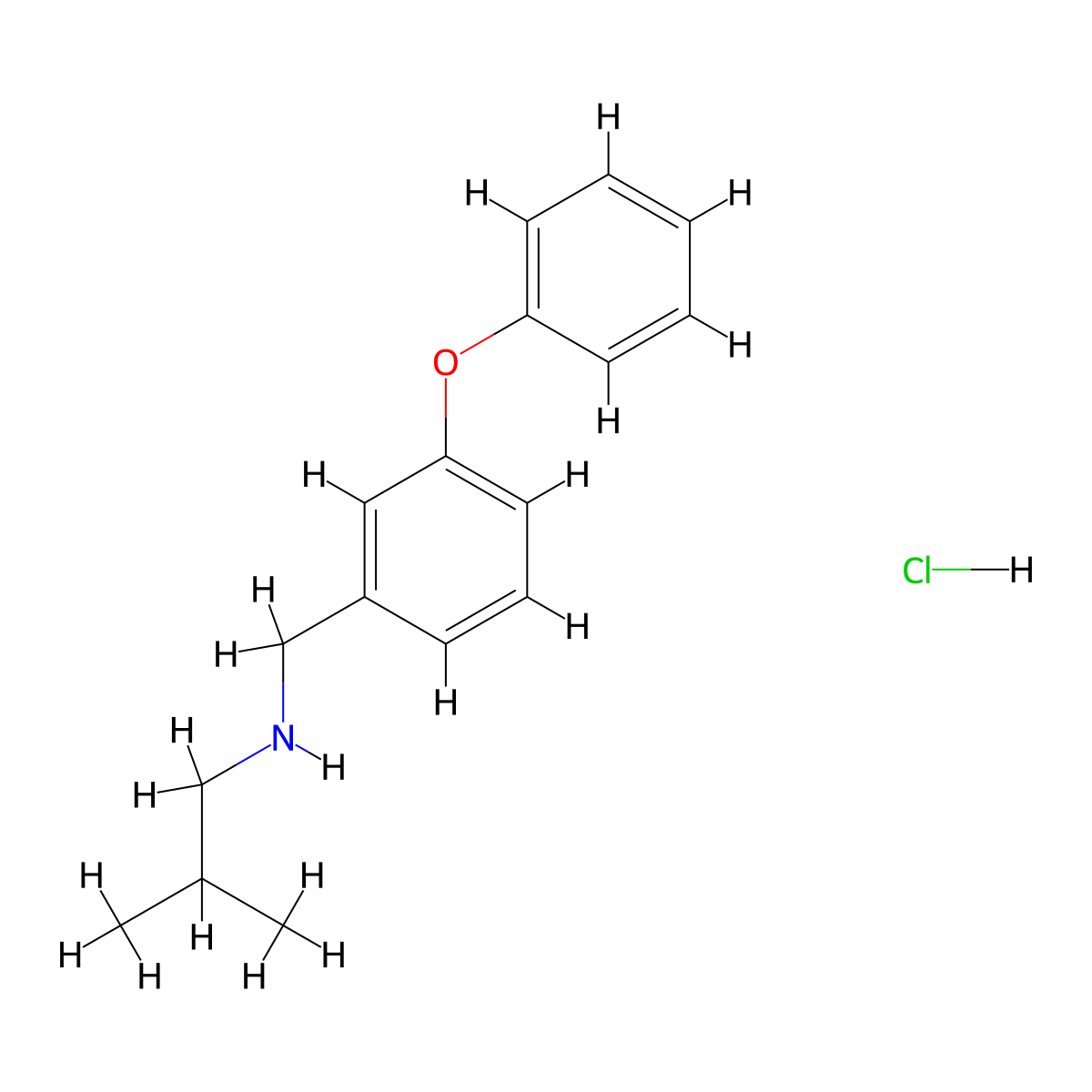 (2-Methylpropyl)[(3-phenoxyphenyl)methyl]amine hydrochloride molecular structure, CAS 1240578-30-6