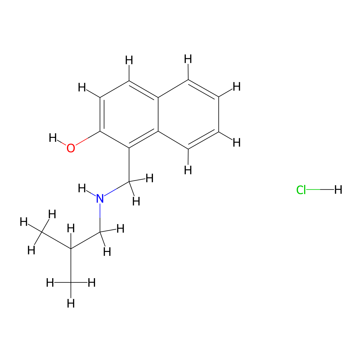 1-{[(2-Methylpropyl)amino]methyl}naphthalen-2-ol hydrochloride molecular structure, CAS 1240578-35-1