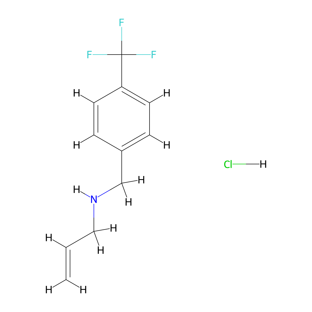 (Prop-2-en-1-yl)({[4-(trifluoromethyl)phenyl]methyl})amine hydrochloride molecular structure, CAS 1240578-36-2