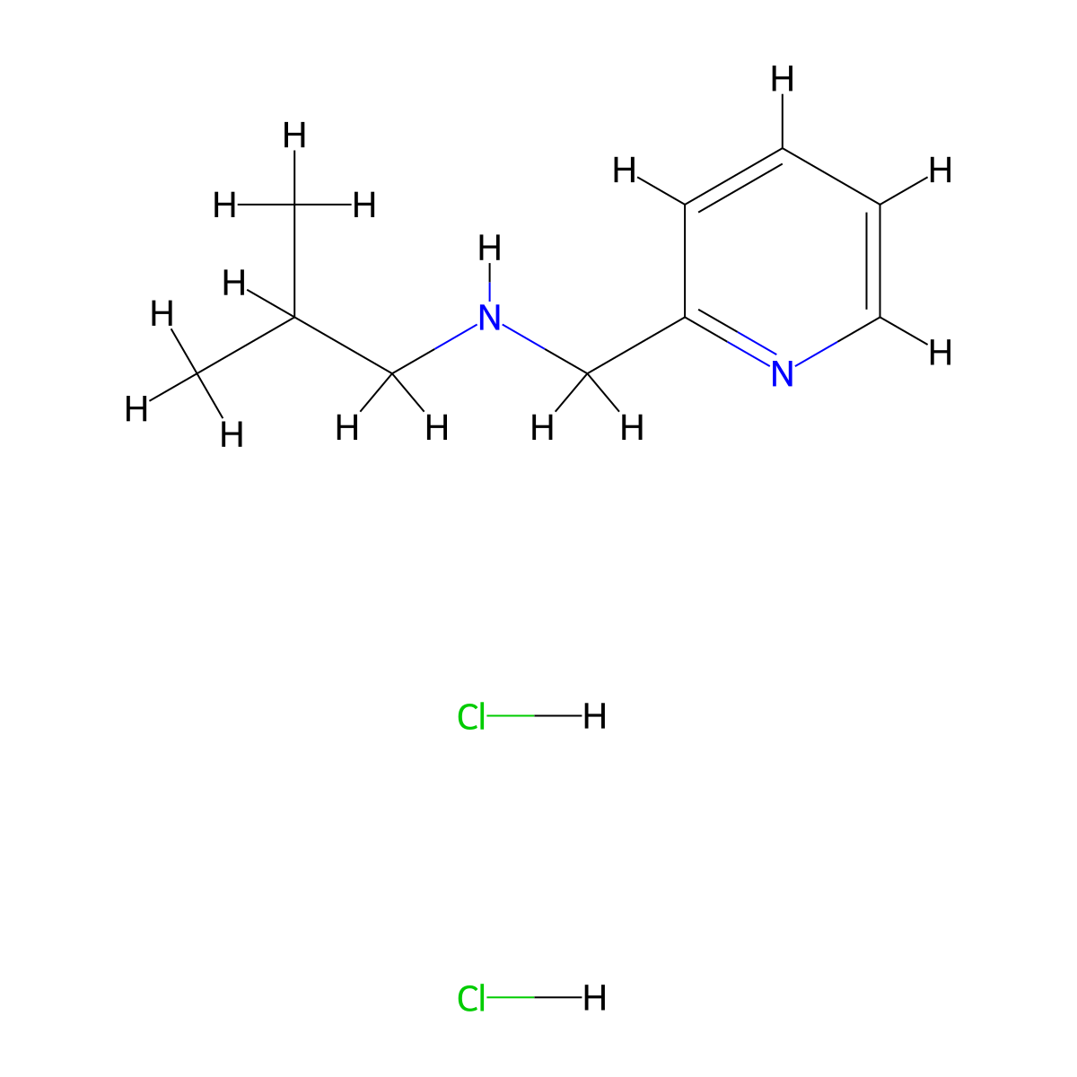 (2-Methylpropyl)(pyridin-2-ylmethyl)amine dihydrochloride molecular structure, CAS 1240578-38-4