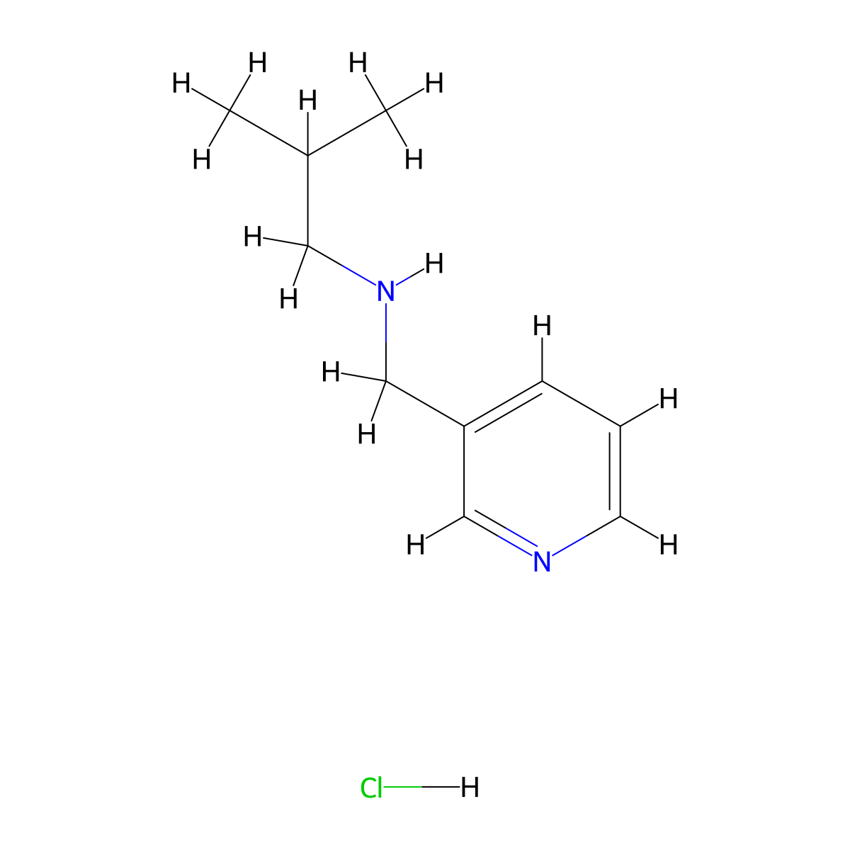 (2-Methylpropyl)(pyridin-3-ylmethyl)amine hydrochloride molecular structure, CAS 1240578-42-0