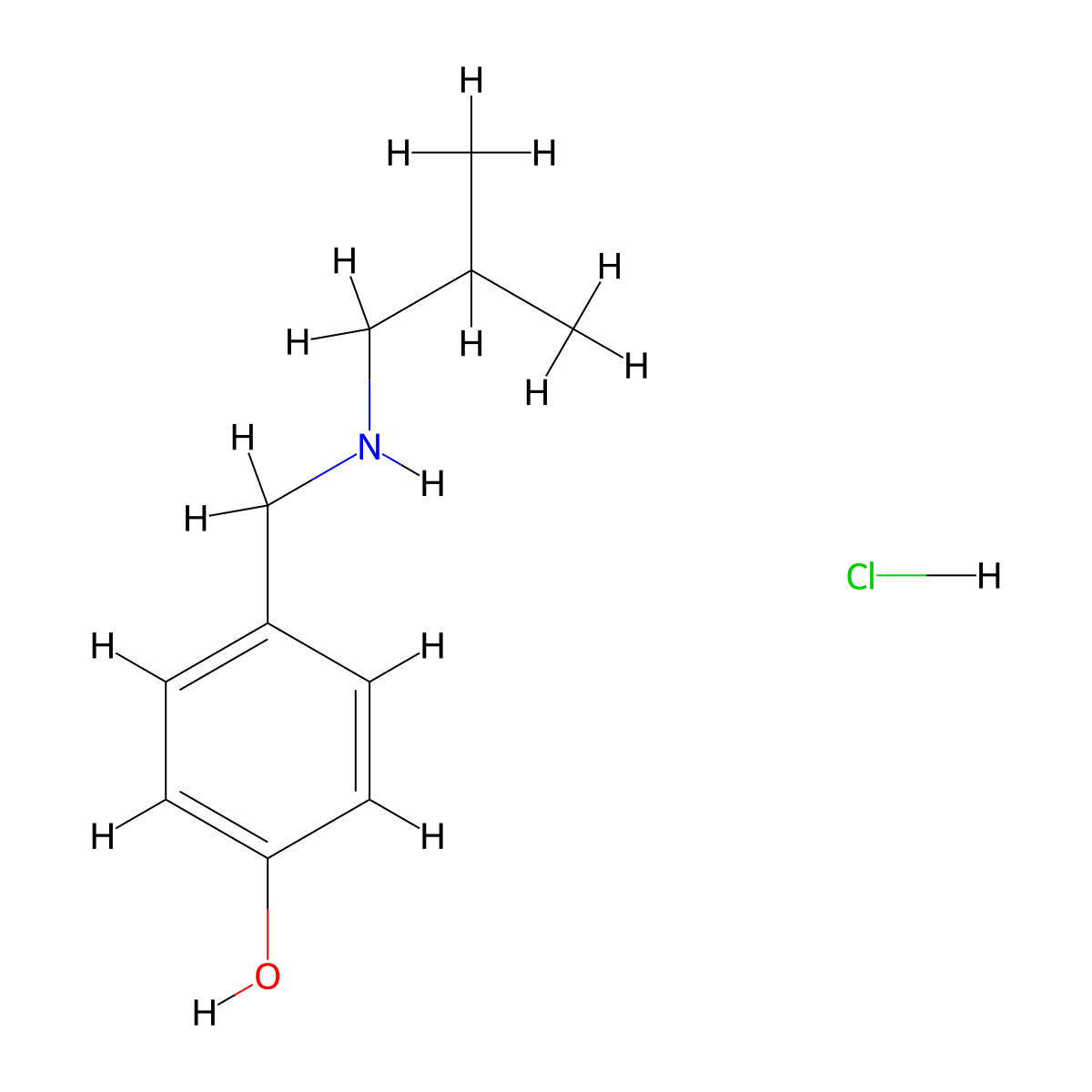 4-{[(2-Methylpropyl)amino]methyl}phenol hydrochloride molecular structure, CAS 1240578-44-2
