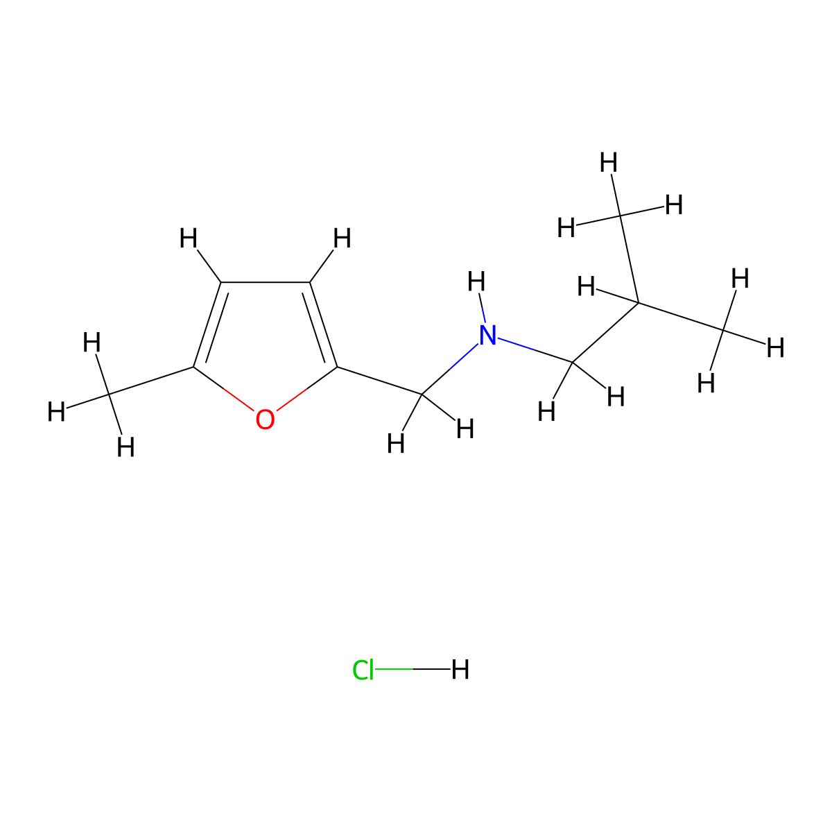 [(5-Methylfuran-2-yl)methyl](2-methylpropyl)amine hydrochloride molecular structure, CAS 1240578-51-1