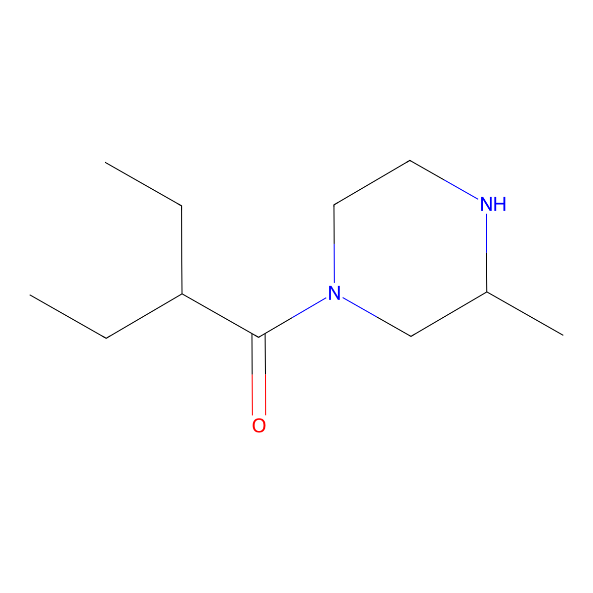 2-Ethyl-1-(3-methylpiperazin-1-yl)butan-1-one molecular structure, CAS 1240578-55-5
