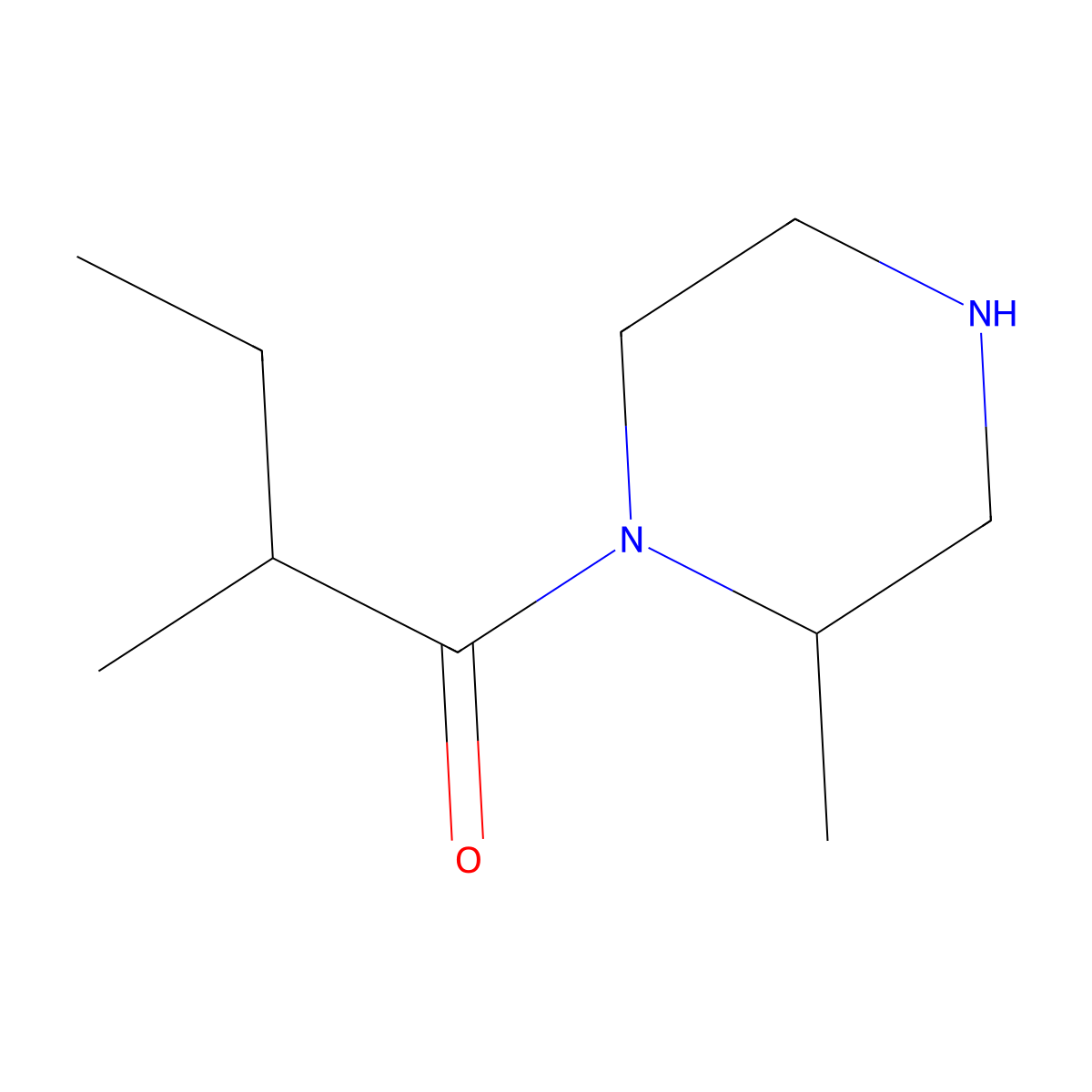 2-Methyl-1-(2-methylpiperazin-1-yl)butan-1-one molecular structure, CAS 1240578-59-9