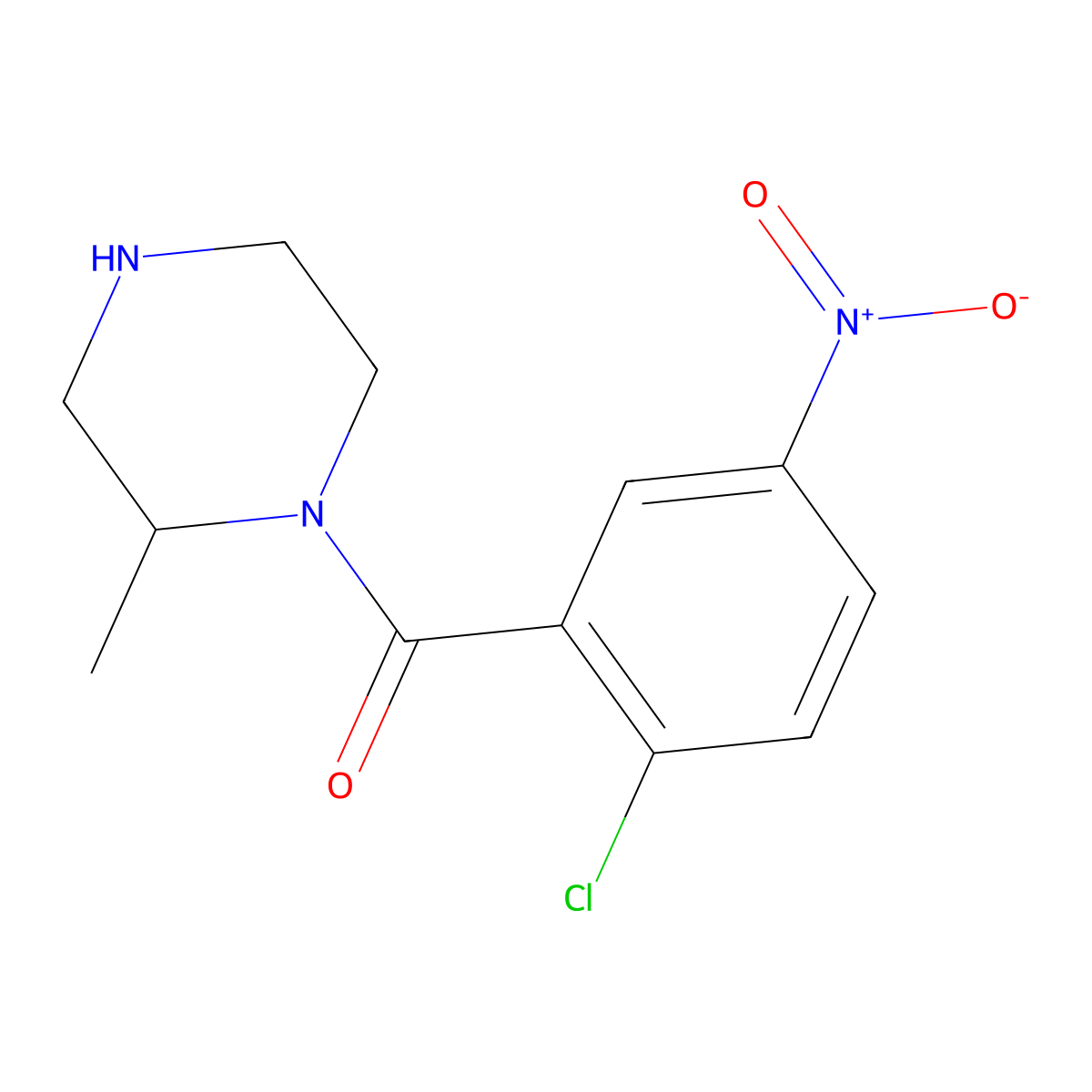 1-(2-Chloro-5-nitrobenzoyl)-2-methylpiperazine molecular structure, CAS 1240578-65-7