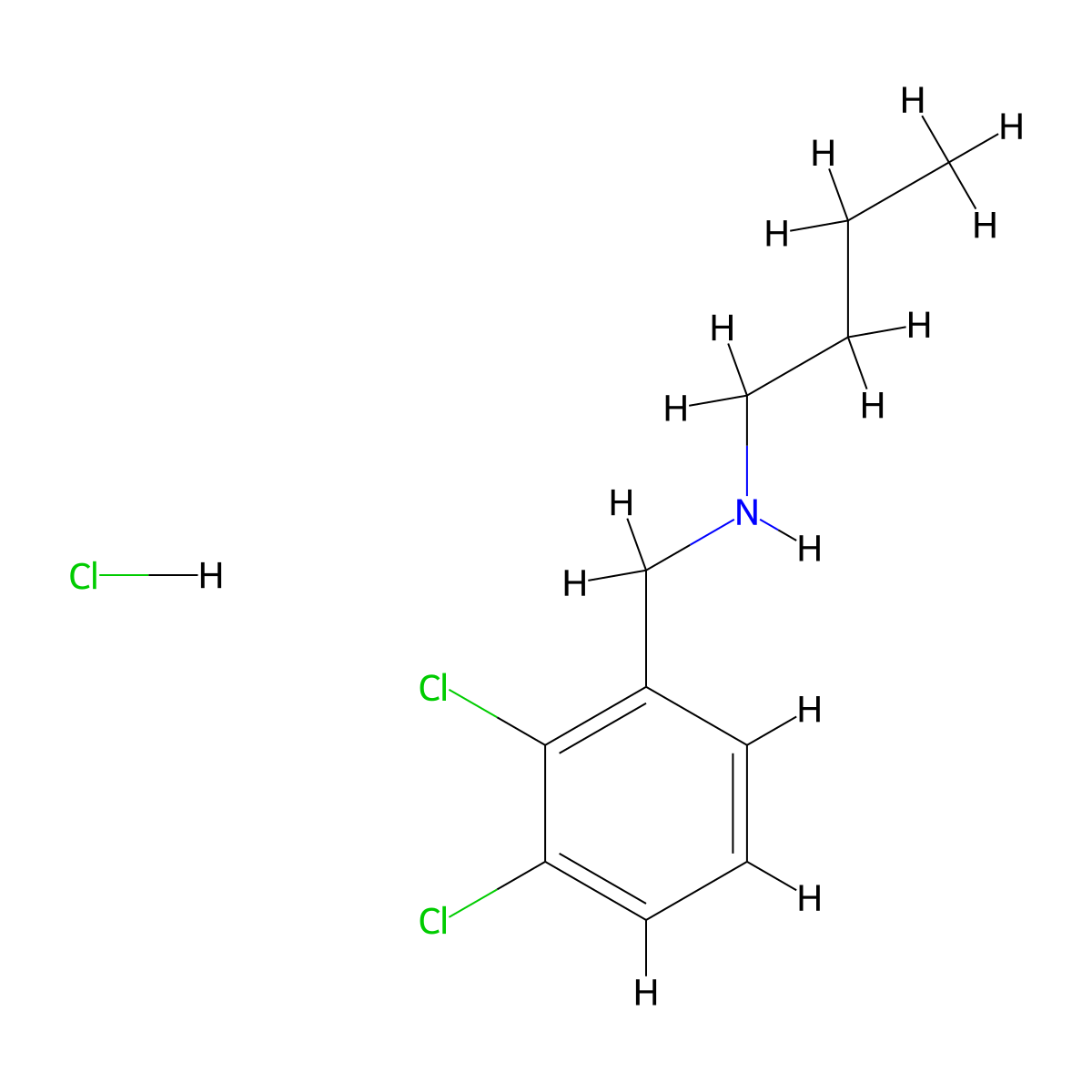 Butyl[(2,3-dichlorophenyl)methyl]amine hydrochloride molecular structure, CAS 1240578-71-5