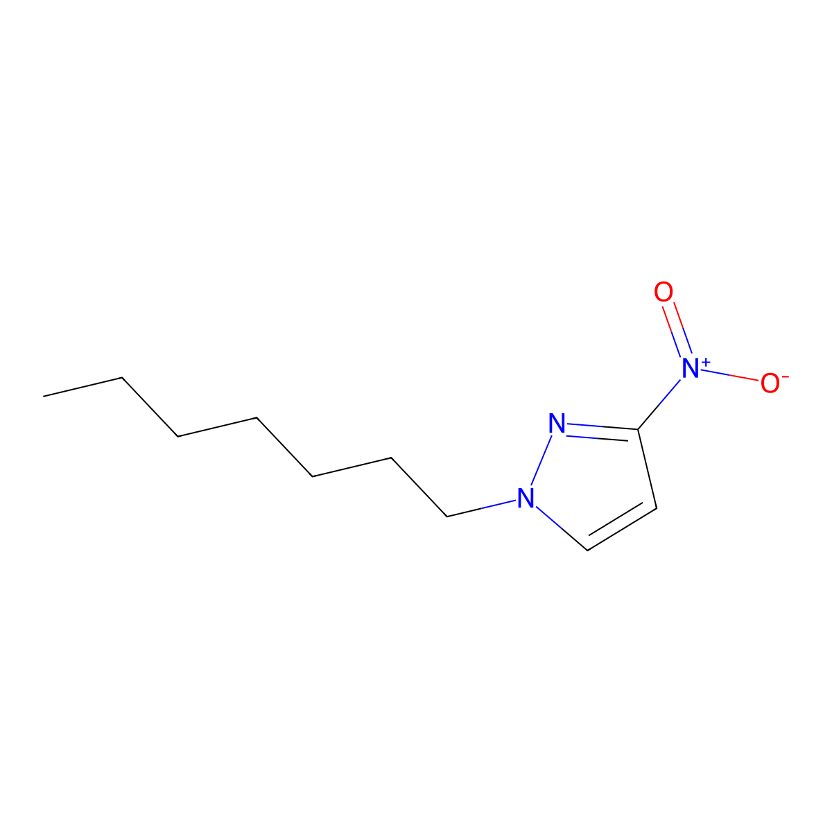 1-Heptyl-3-nitro-1H-pyrazole molecular structure, CAS 1240578-90-8