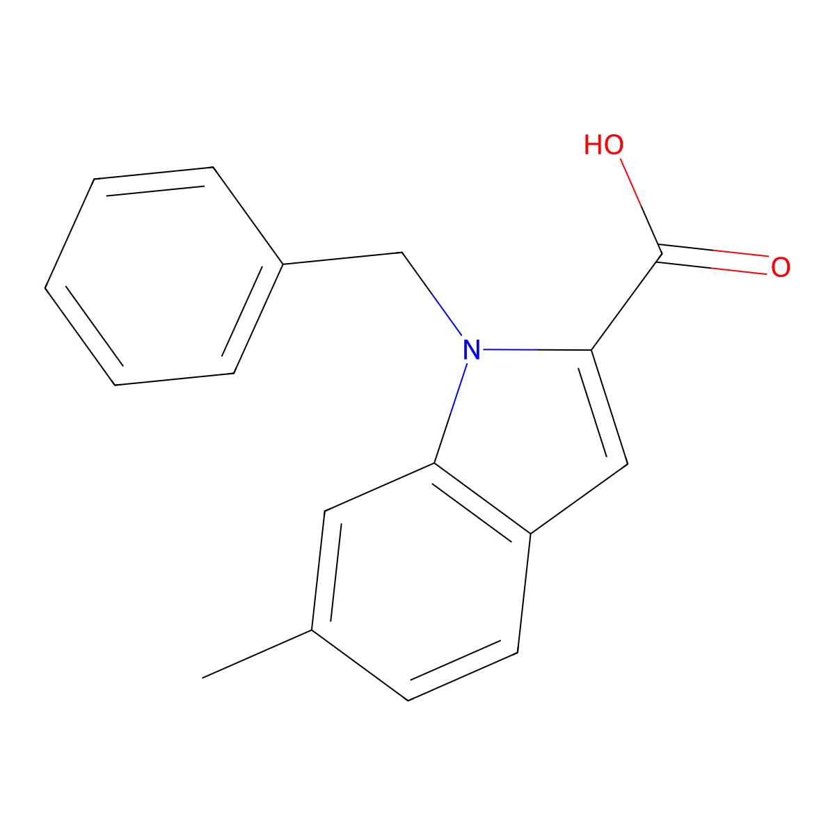 1-Benzyl-6-methyl-1H-indole-2-carboxylic acid molecular structure, CAS 1240578-98-6