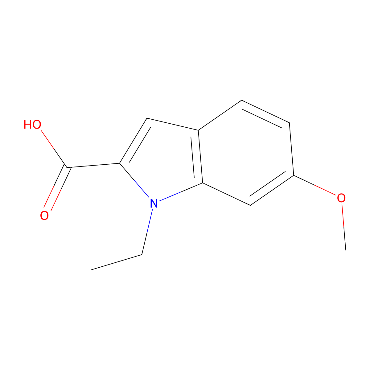 1-Ethyl-6-methoxy-1H-indole-2-carboxylic acid molecular structure, CAS 1240579-05-8