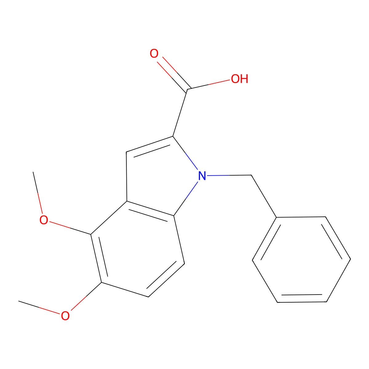 1-Benzyl-4,5-dimethoxy-1H-indole-2-carboxylic acid molecular structure, CAS 1240579-06-9