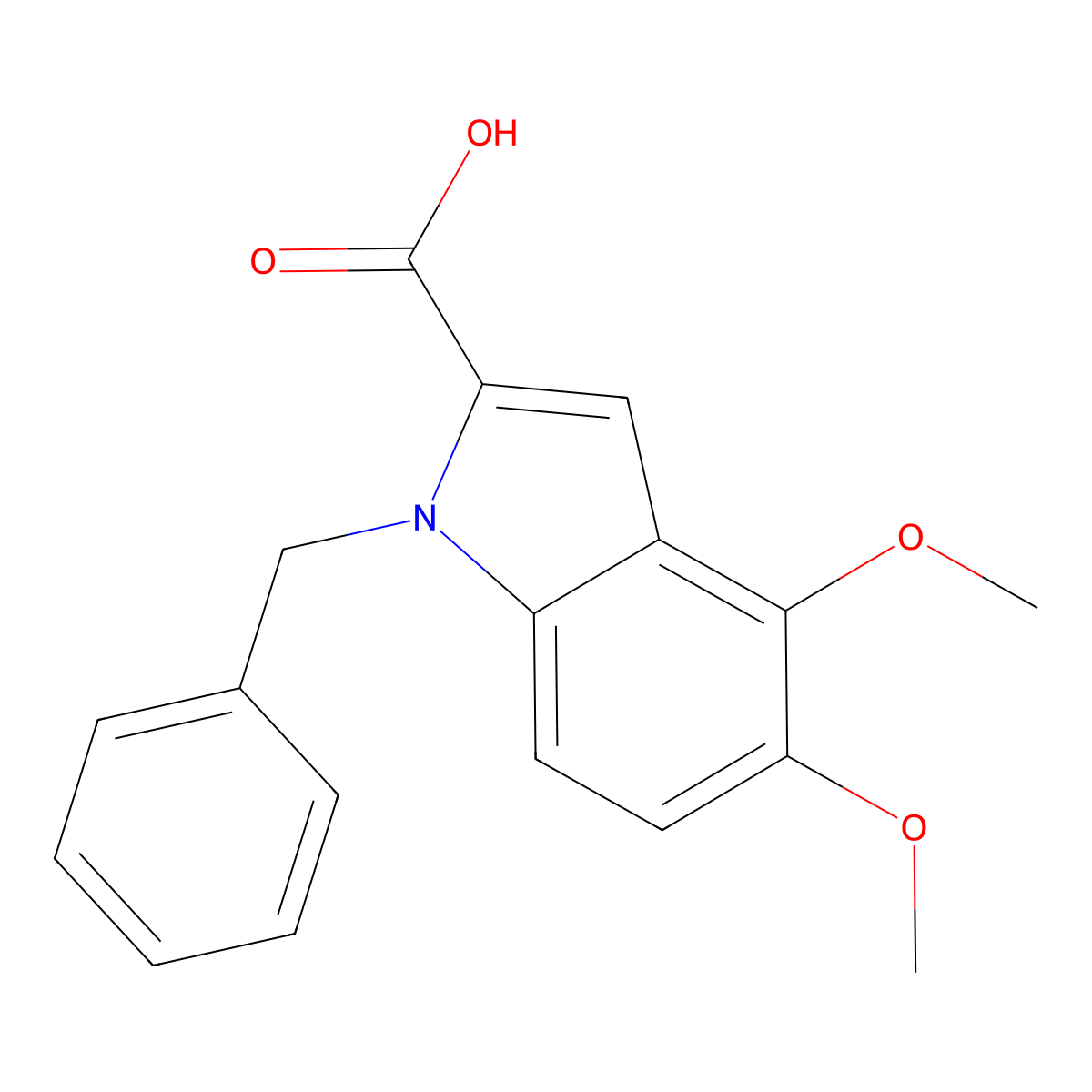 1-Benzyl-4,5-dimethoxy-1H-indole-2-carboxylic acid molecular structure, CAS 1240579-06-9