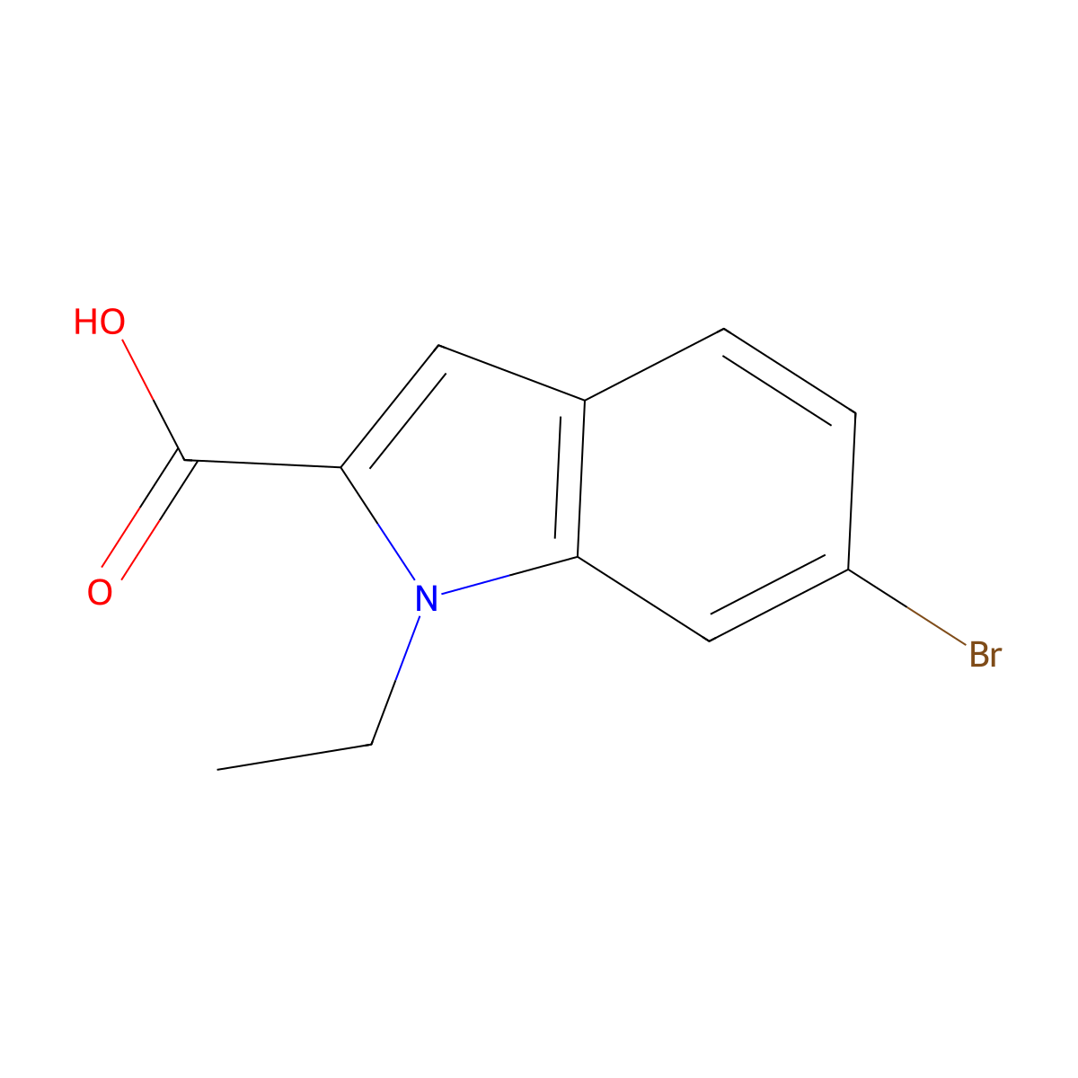 6-Bromo-1-ethyl-1H-indole-2-carboxylic acid molecular structure, CAS 1240579-17-2
