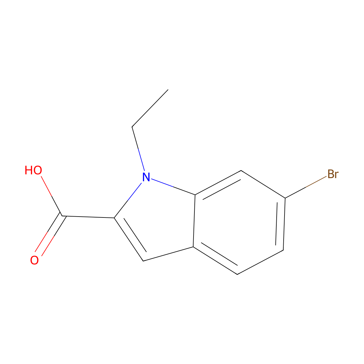 6-Bromo-1-ethyl-1H-indole-2-carboxylic acid molecular structure, CAS 1240579-17-2