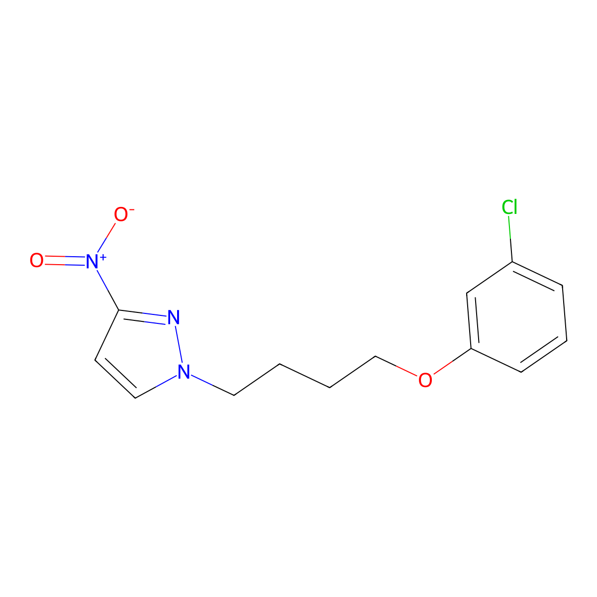 1-[4-(3-Chlorophenoxy)butyl]-3-nitro-1H-pyrazole molecular structure, CAS 1240579-24-1