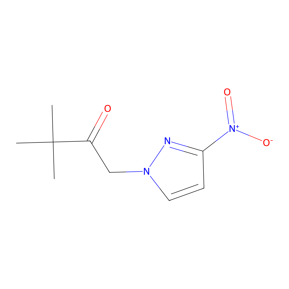 3,3-Dimethyl-1-(3-nitro-1H-pyrazol-1-yl)butan-2-one molecular structure, CAS 1240579-26-3