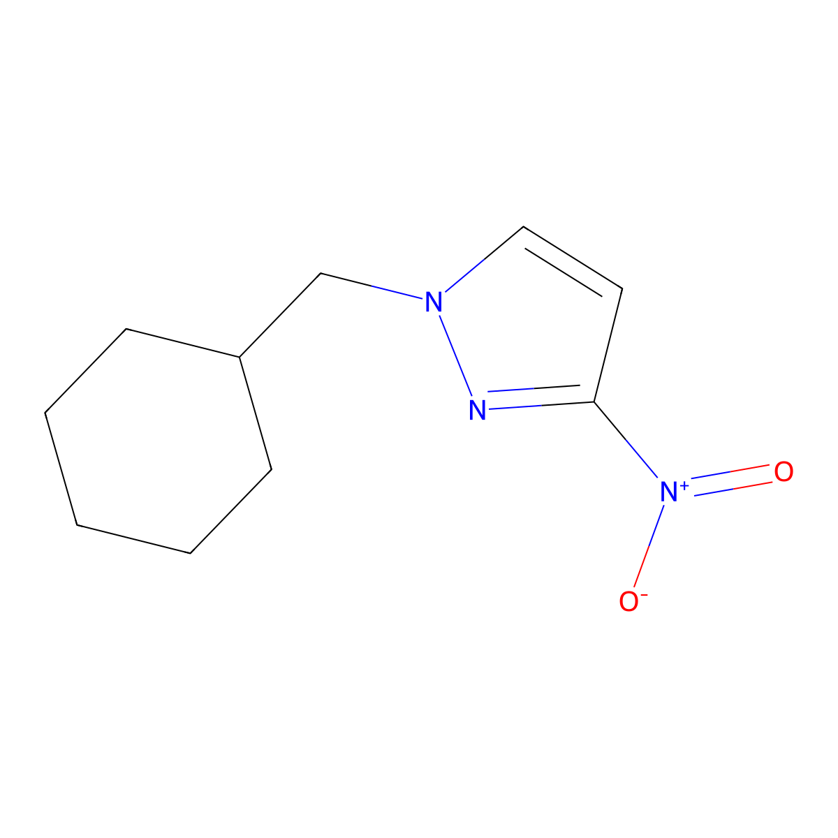 1-(Cyclohexylmethyl)-3-nitro-1H-pyrazole molecular structure, CAS 1240579-32-1