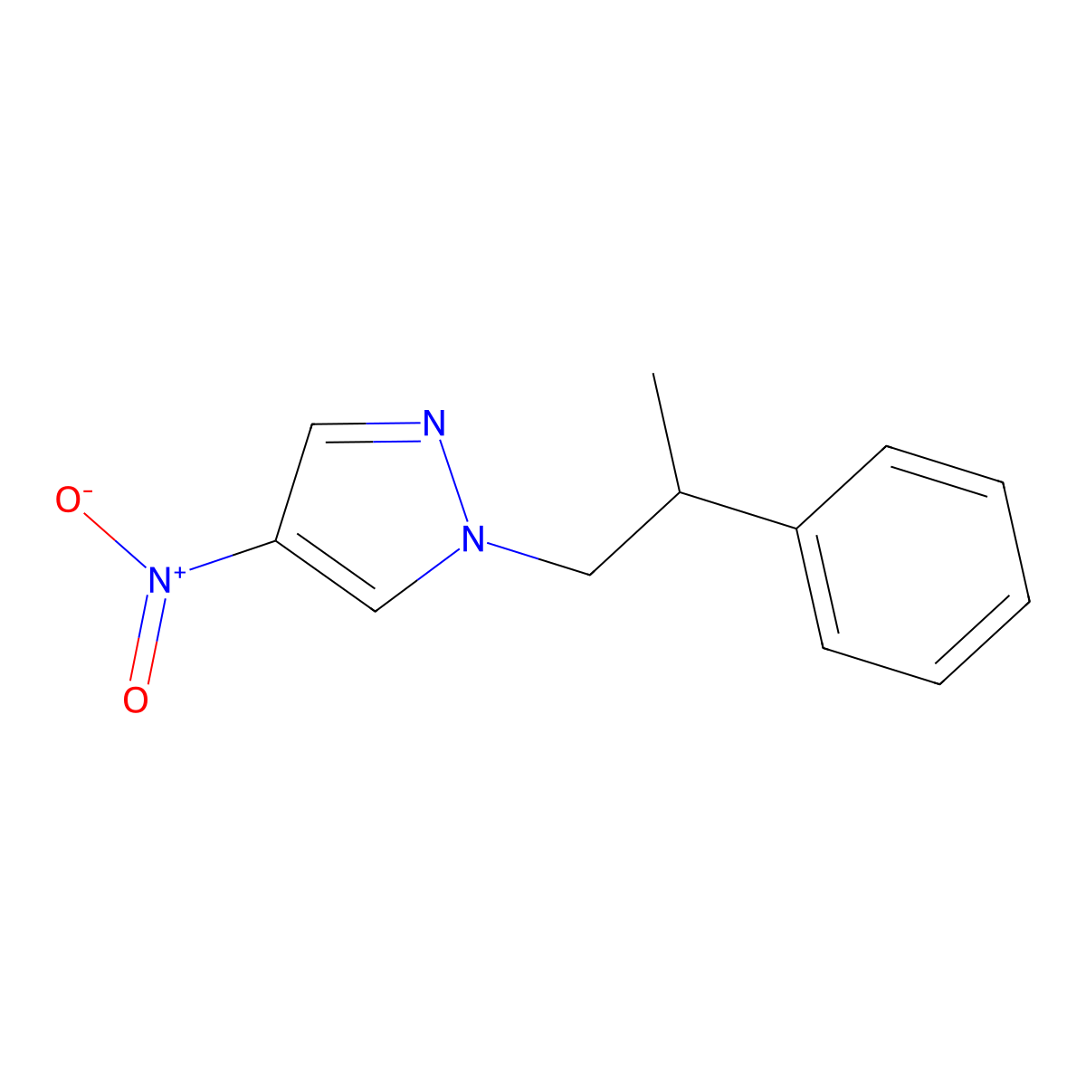 4-Nitro-1-(2-phenylpropyl)-1H-pyrazole molecular structure, CAS 1240579-55-8