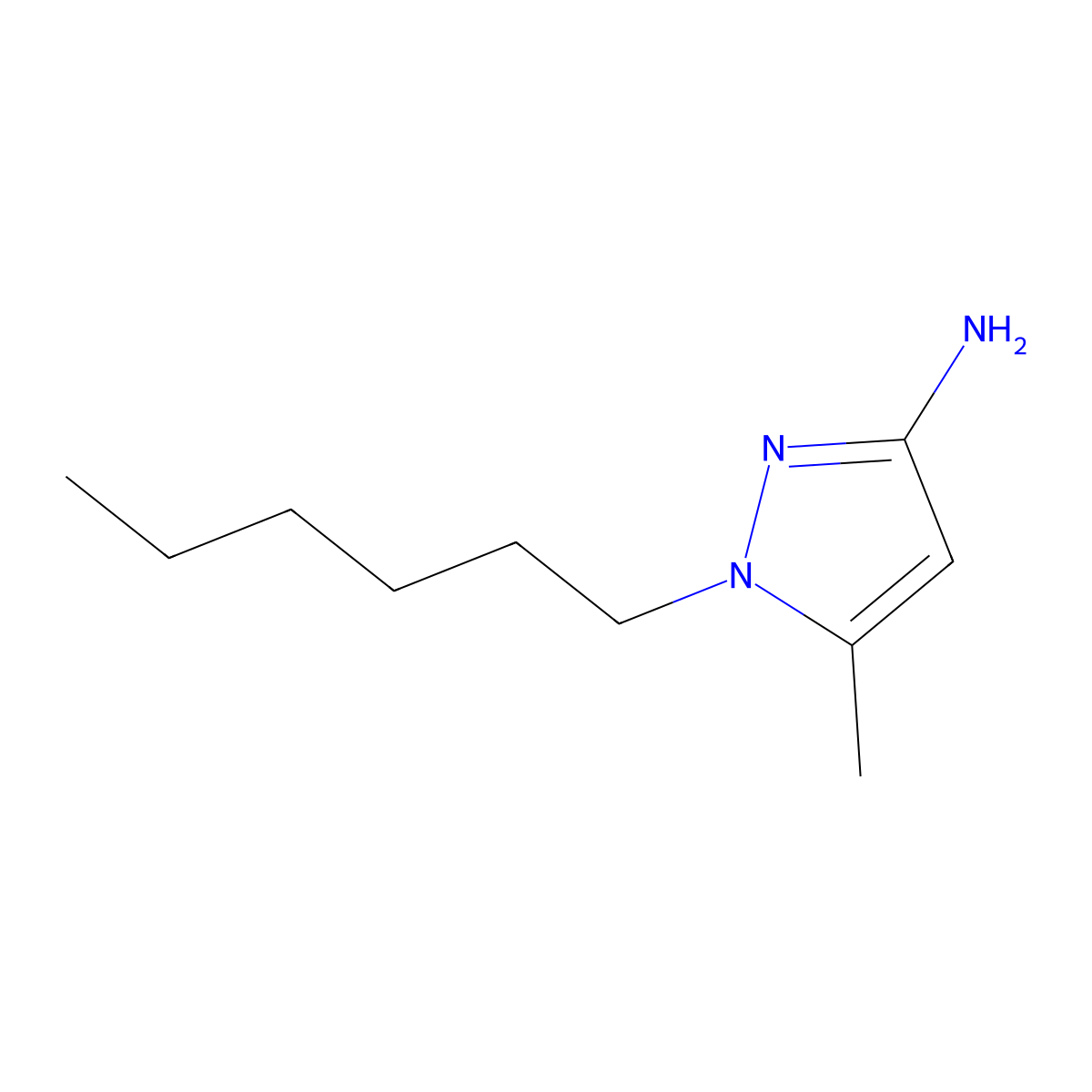 1-Hexyl-5-methyl-1H-pyrazol-3-amine molecular structure, CAS 1240579-87-6