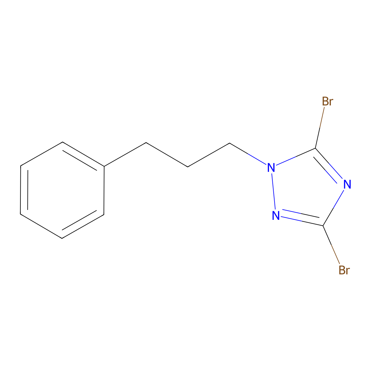 3,5-Dibromo-1-(3-phenylpropyl)-1H-1,2,4-triazole molecular structure, CAS 1240580-01-1