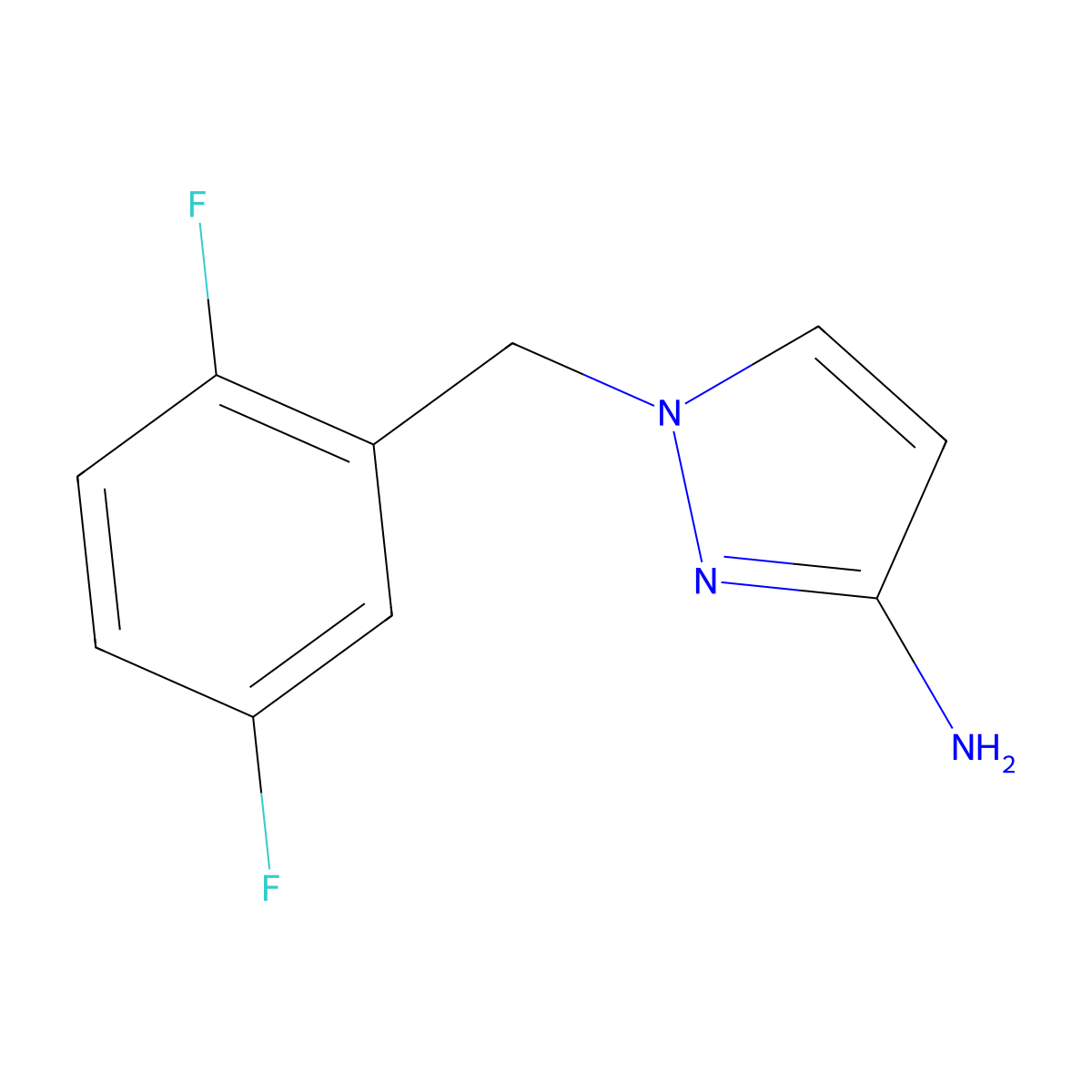 1-[(2,5-Difluorophenyl)methyl]-1H-pyrazol-3-amine molecular structure, CAS 1240580-04-4