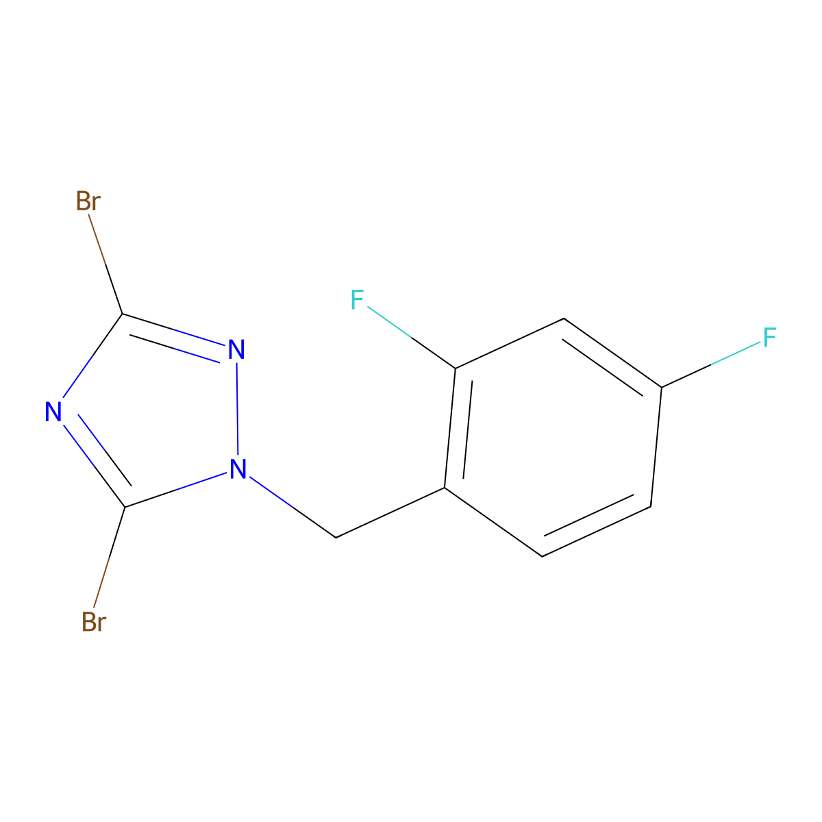 3,5-Dibromo-1-[(2,4-difluorophenyl)methyl]-1H-1,2,4-triazole molecular structure, CAS 1240580-09-9