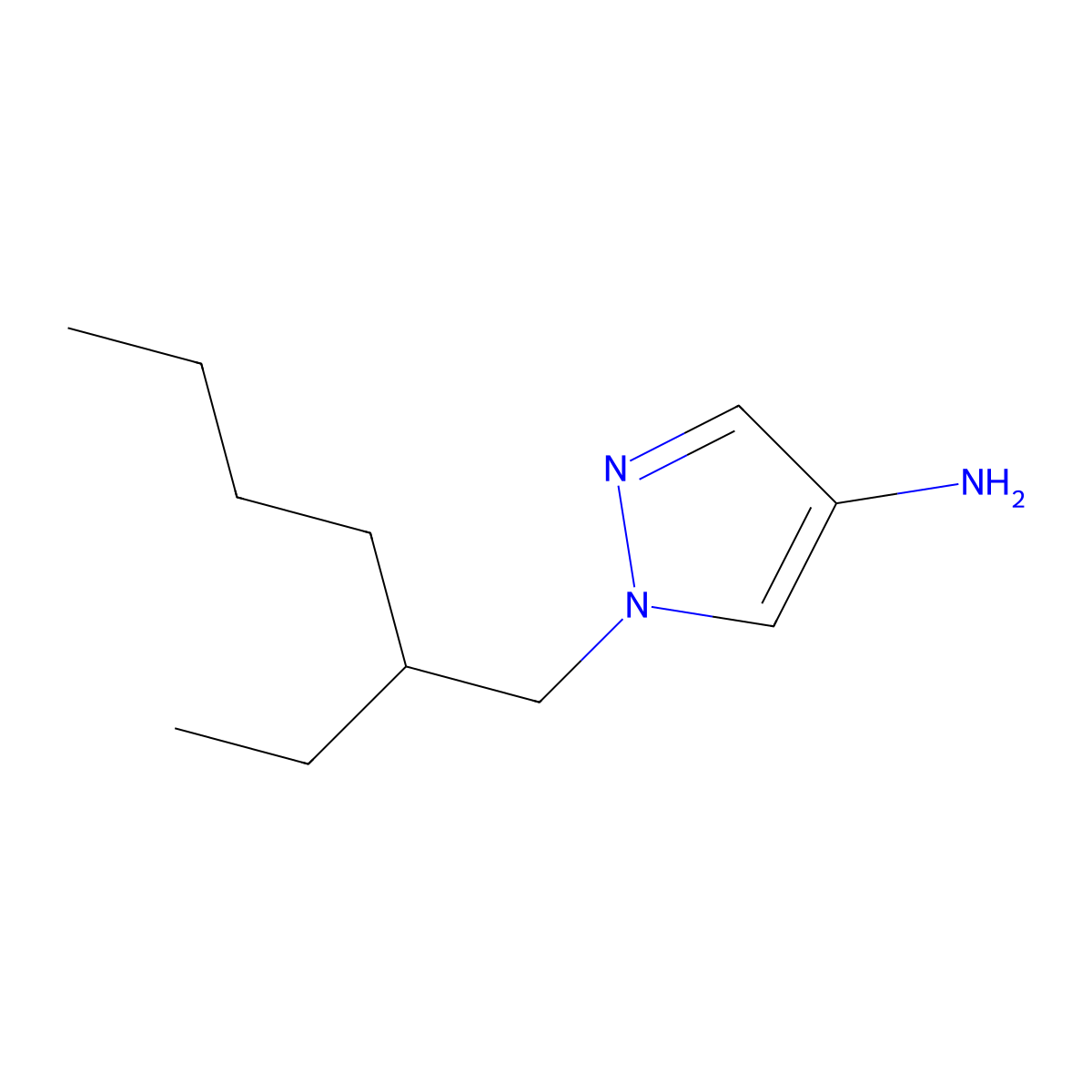 1-(2-Ethylhexyl)-1H-pyrazol-4-amine molecular structure, CAS 1240580-12-4