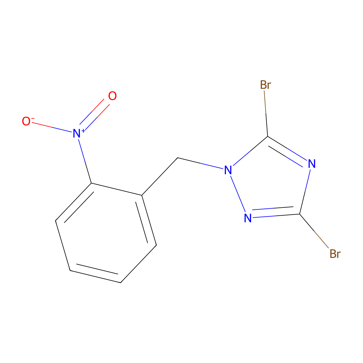 3,5-Dibromo-1-[(2-nitrophenyl)methyl]-1H-1,2,4-triazole molecular structure, CAS 1240580-13-5