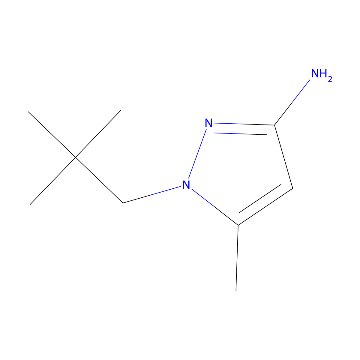 1-(2,2-Dimethylpropyl)-5-methyl-1H-pyrazol-3-amine molecular structure, CAS 1240580-37-3