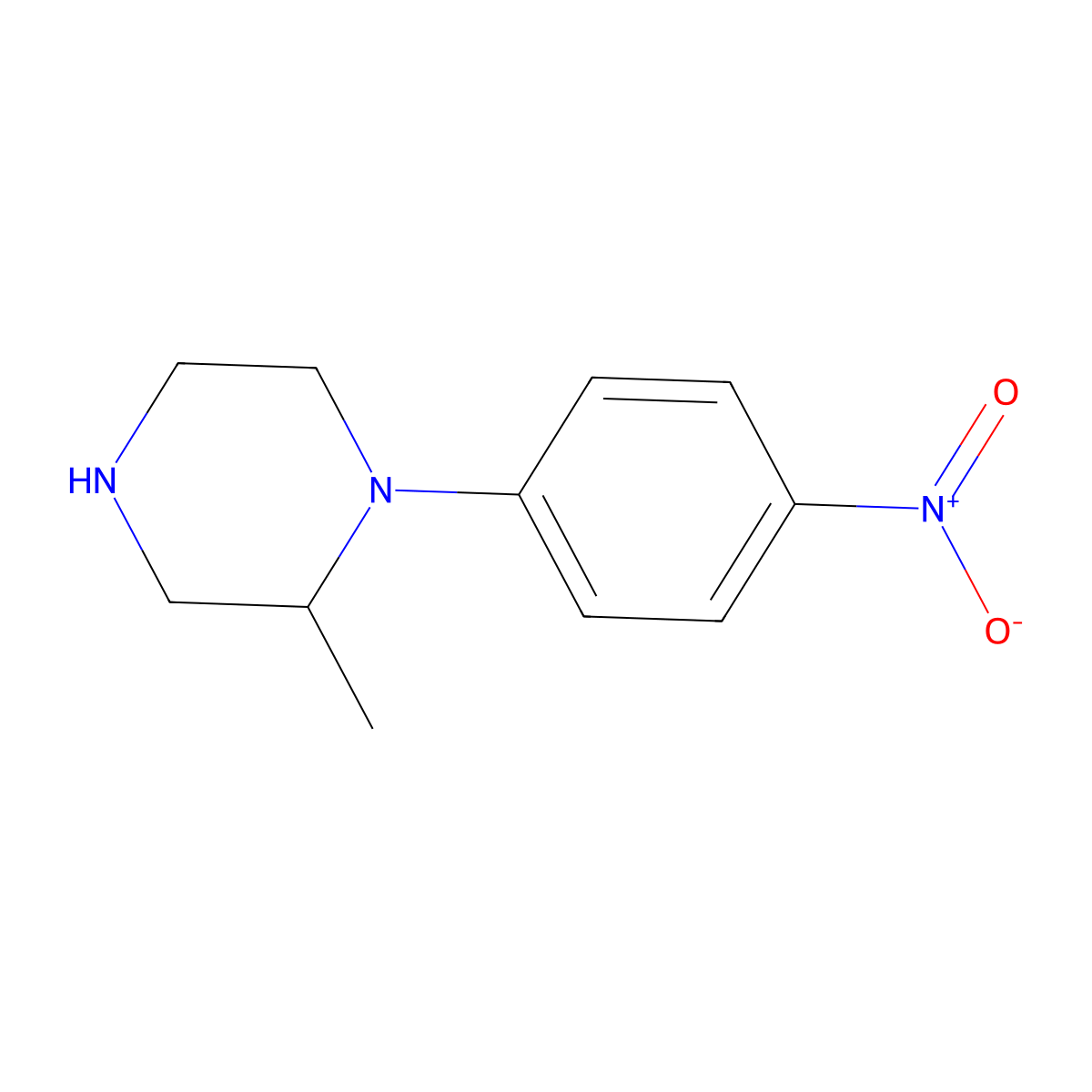 2-Methyl-1-(4-nitrophenyl)piperazine molecular structure, CAS 1240580-66-8