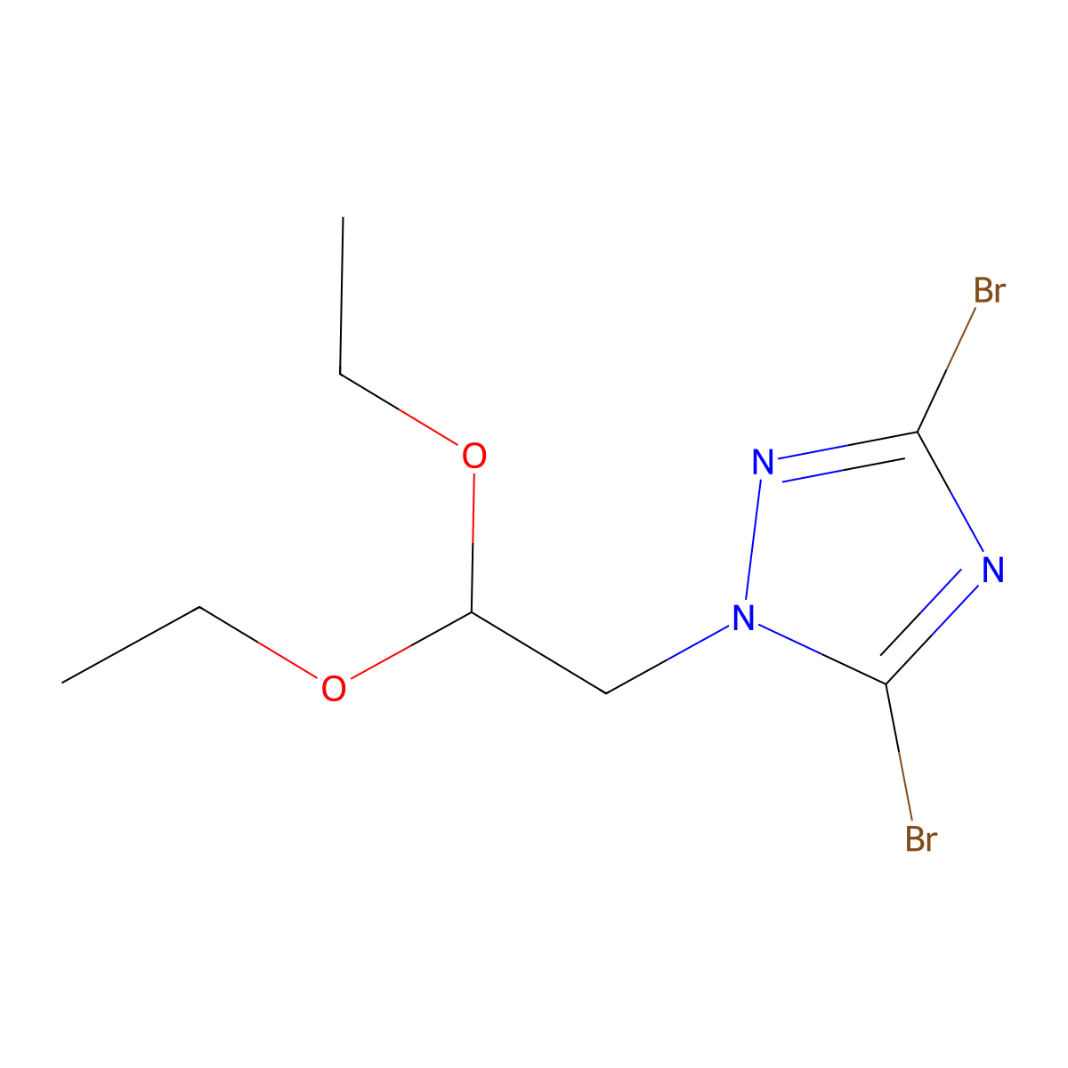 3,5-Dibromo-1-(2,2-diethoxyethyl)-1H-1,2,4-triazole molecular structure, CAS 1240580-71-5