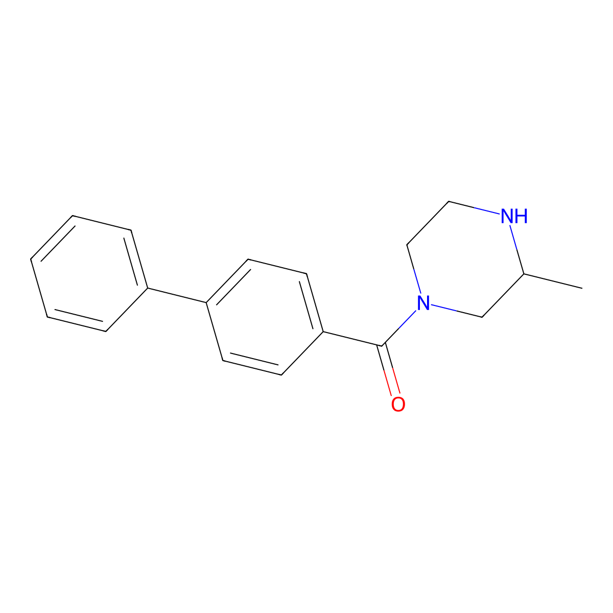 3-Methyl-1-(4-phenylbenzoyl)piperazine molecular structure, CAS 1240581-42-3