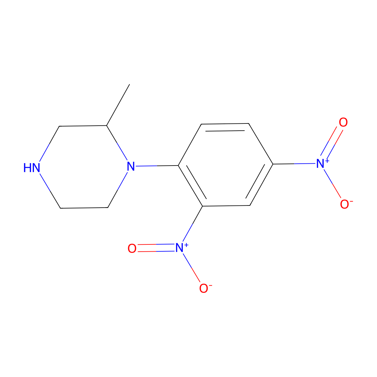 1-(2,4-Dinitrophenyl)-2-methylpiperazine molecular structure, CAS 1240581-60-5