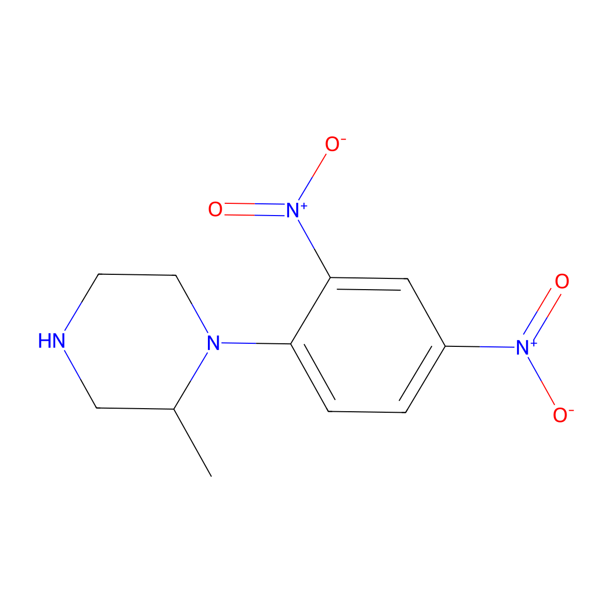 1-(2,4-Dinitrophenyl)-2-methylpiperazine molecular structure, CAS 1240581-60-5