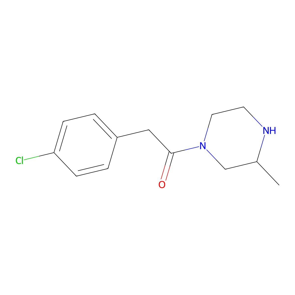 2-(4-Chlorophenyl)-1-(3-methylpiperazin-1-yl)ethan-1-one molecular structure, CAS 1240581-61-6