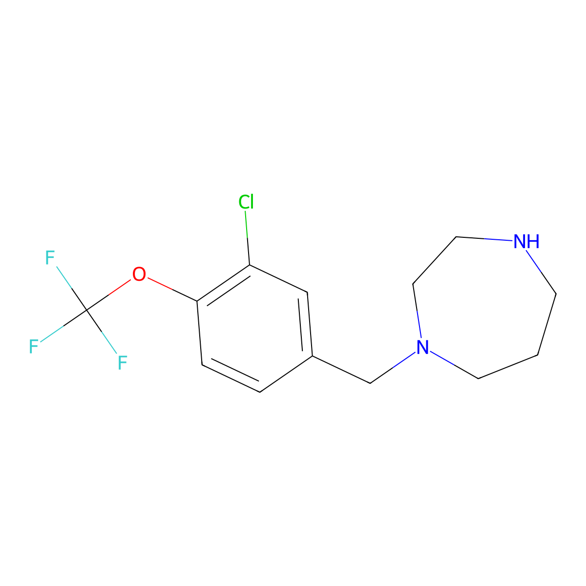1-{[3-Chloro-4-(trifluoromethoxy)phenyl]methyl}-1,4-diazepane molecular structure, CAS 1240581-70-7