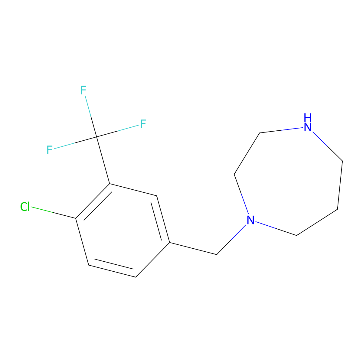 1-{[4-Chloro-3-(trifluoromethyl)phenyl]methyl}-1,4-diazepane molecular structure, CAS 1240581-71-8