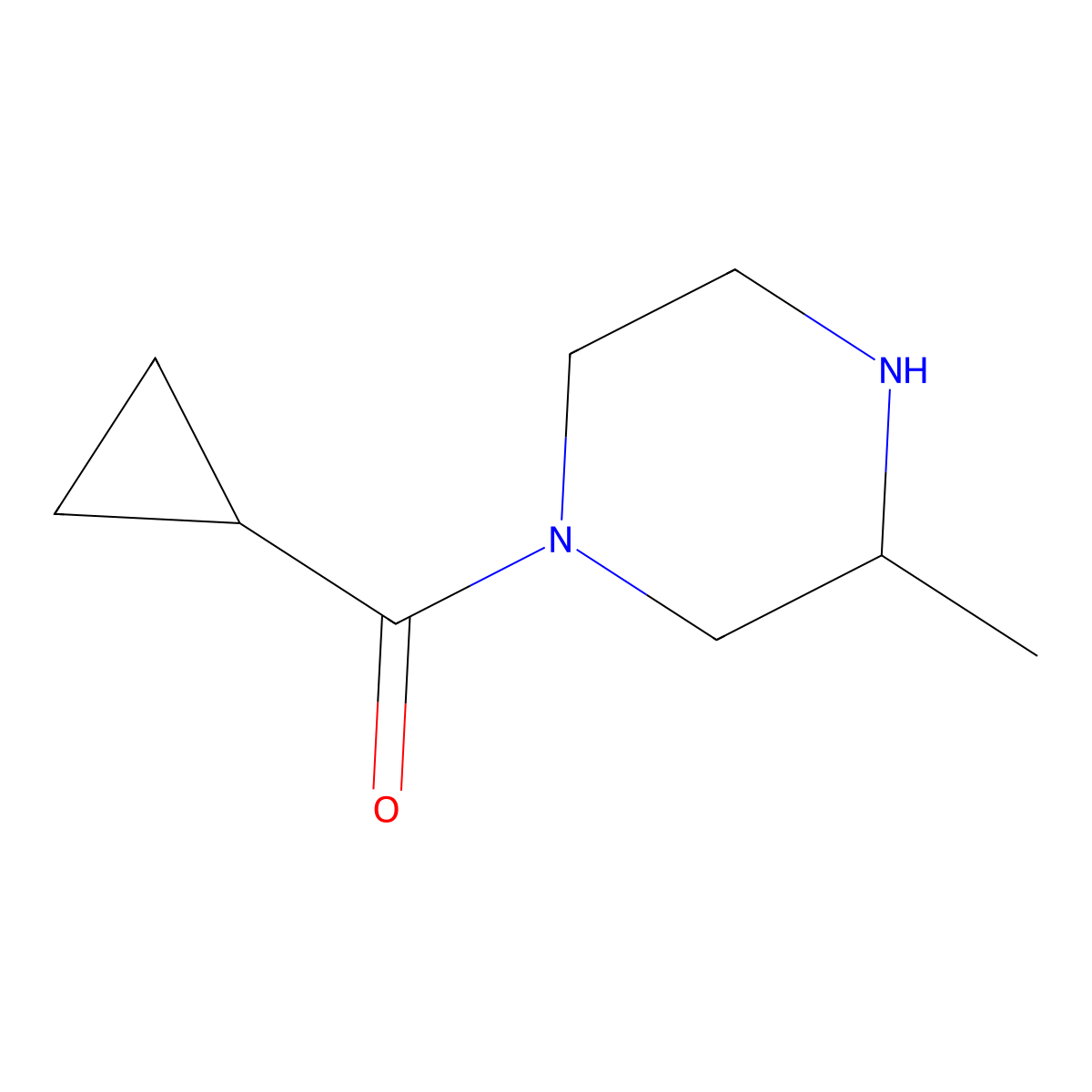 1-Cyclopropanecarbonyl-3-methylpiperazine molecular structure, CAS 1240581-73-0