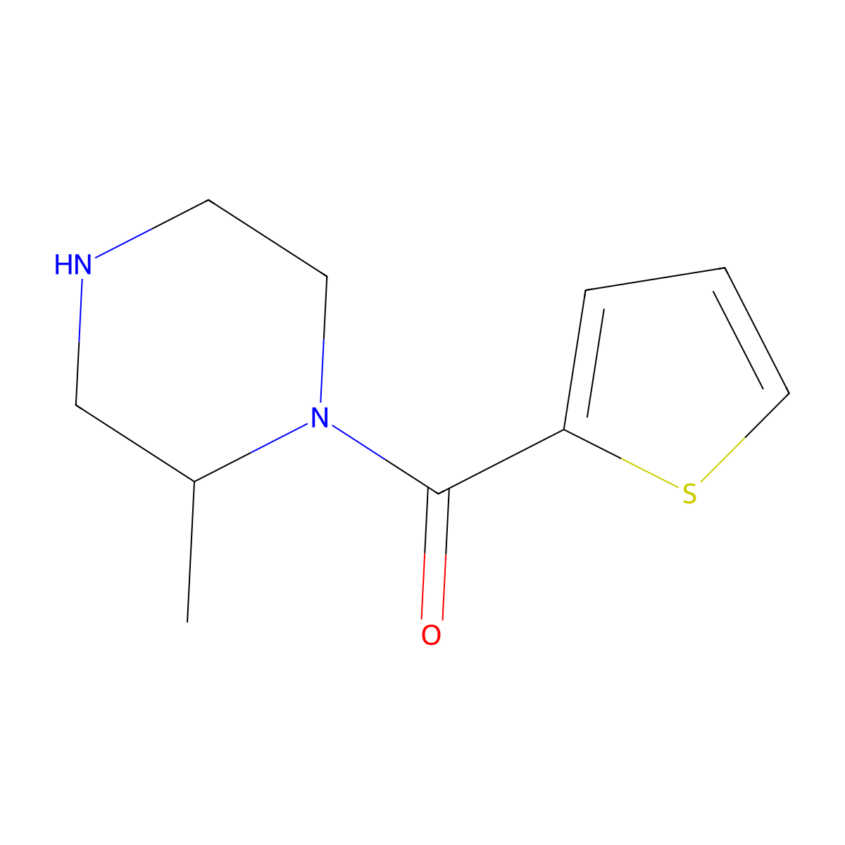 2-Methyl-1-(thiophene-2-carbonyl)piperazine molecular structure, CAS 1240581-78-5