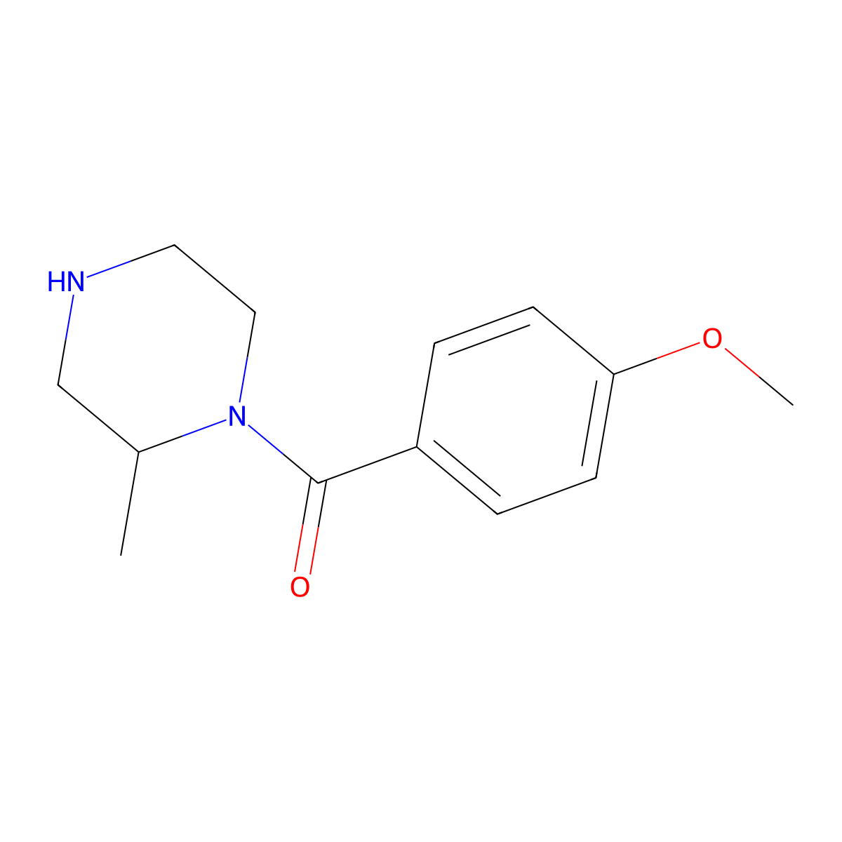 1-(4-Methoxybenzoyl)-2-methylpiperazine molecular structure, CAS 1240581-80-9