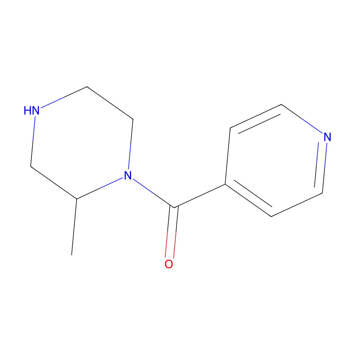 2-Methyl-1-(pyridine-4-carbonyl)piperazine molecular structure, CAS 1240581-82-1
